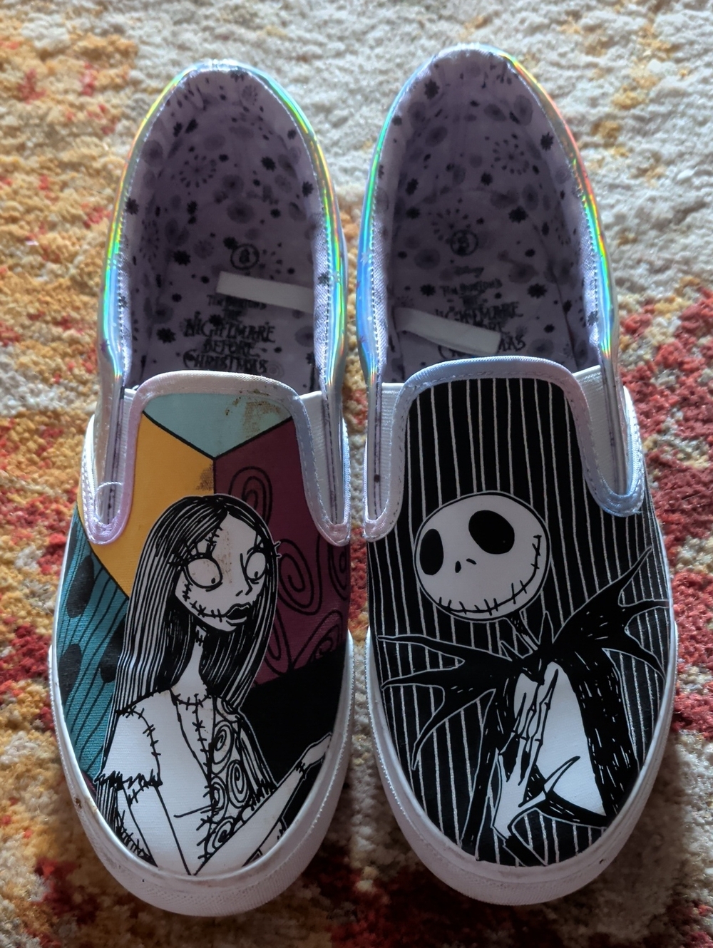 The Nightmare Before Christmas Sally & Jack Slip-On Sneakers - Multicolor